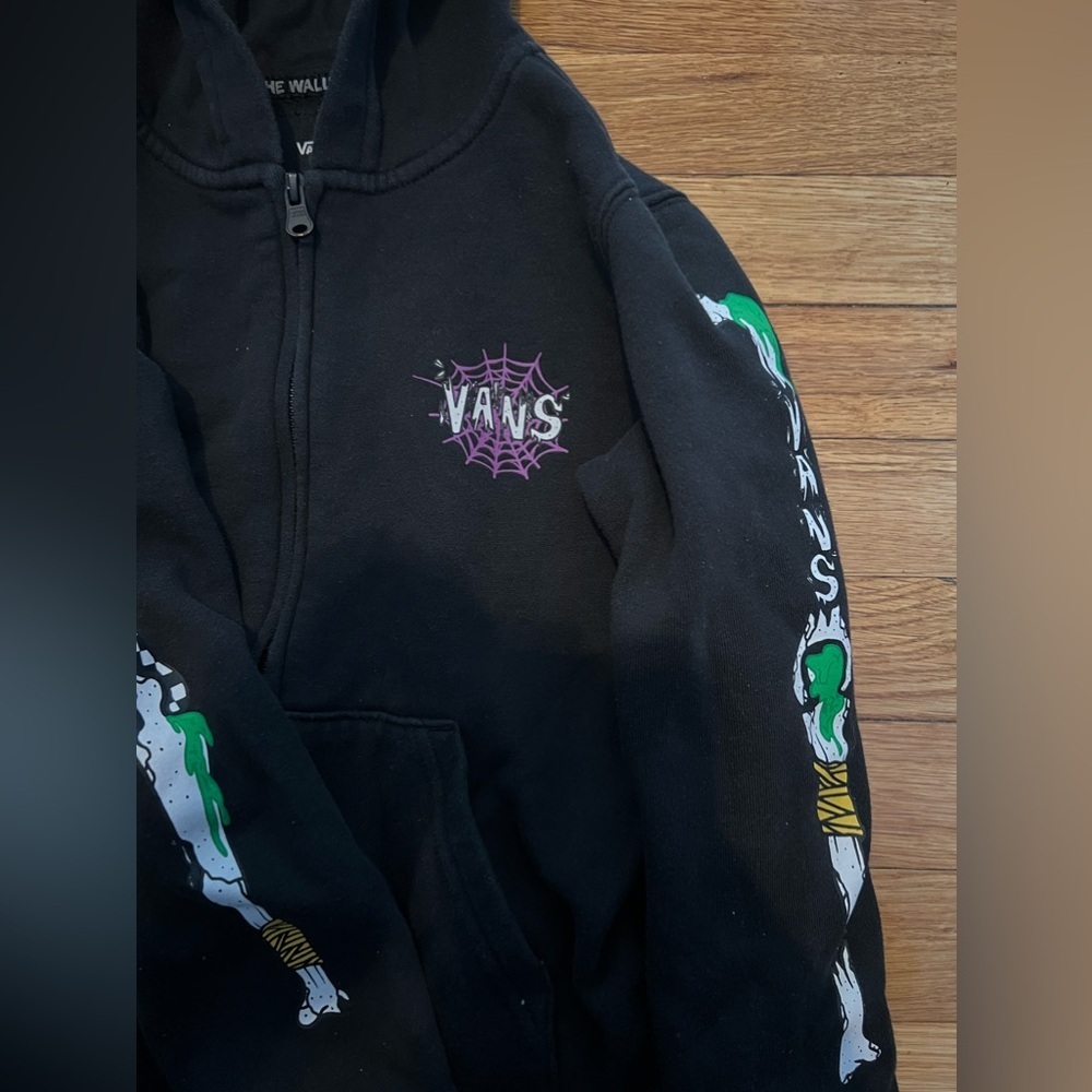 Vans Halloween spiderweb kids hoodie 6/Large fit is 5/6 - Picture 3 of 7